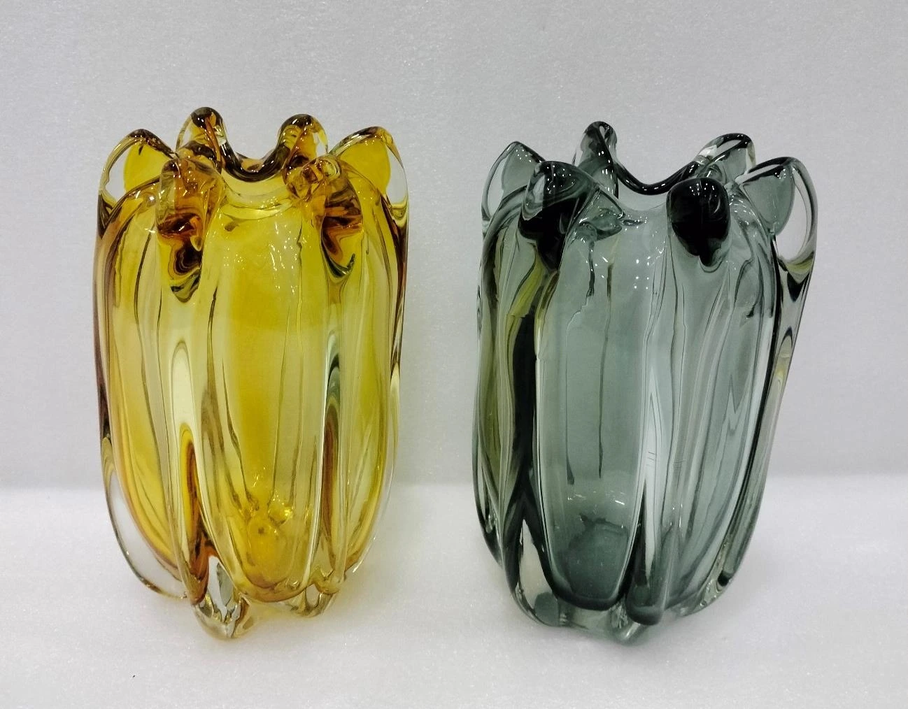 Glass Pot Top Fold Desgin Medium 28x5x12cm